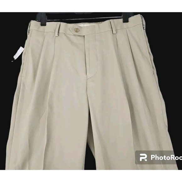 Jos. A. Bank~Mens 32×32~Khaki Traveler Chinos Cuffed Pants Wrinkle Resistant NWT - Picture 5 of 9